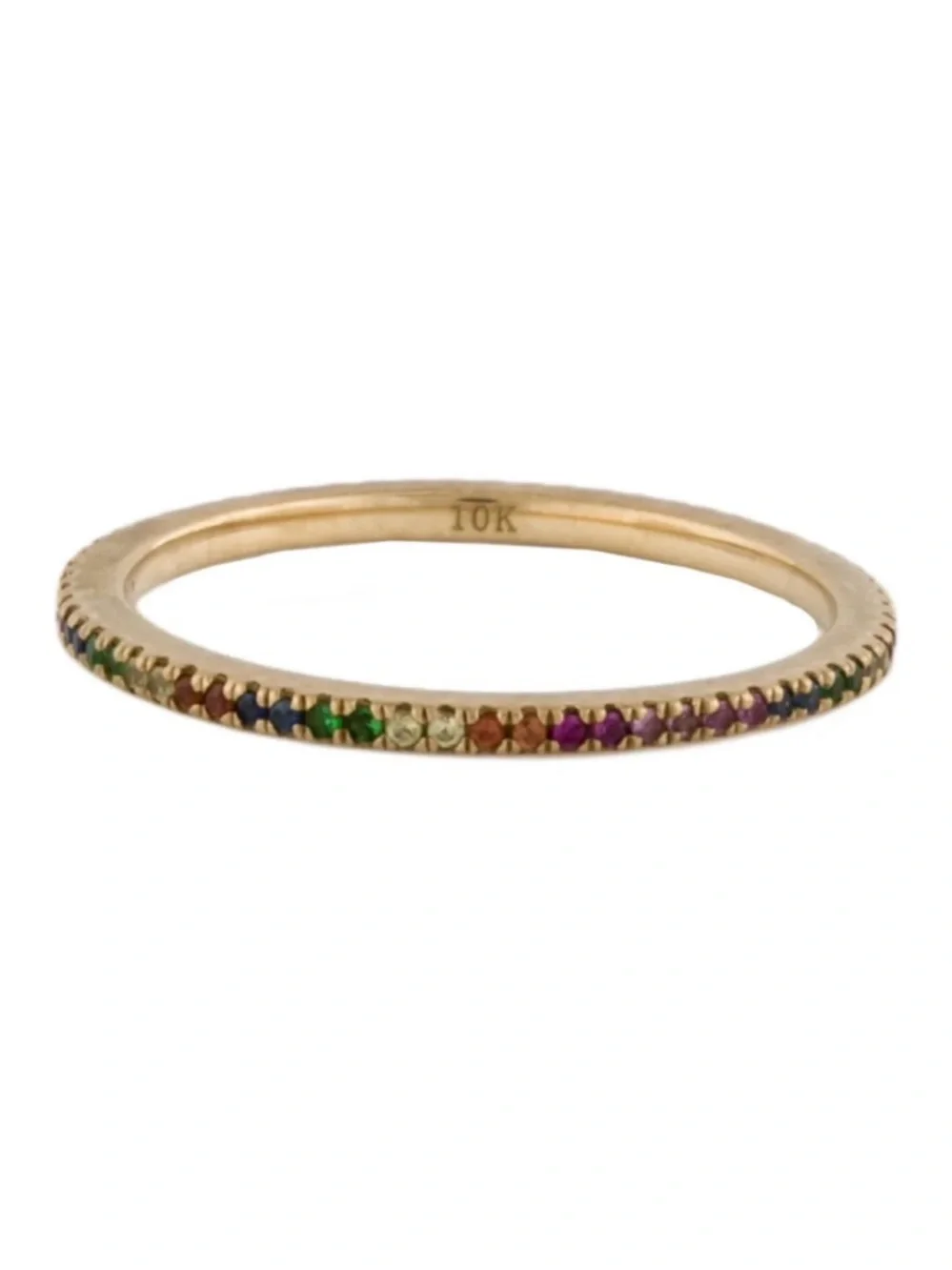 Gold Multicolor Gemstone Stackable Ring - Women